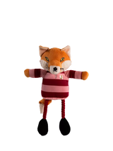 Mr Fox Squeaky Dog Toy with Rope Legs and Hidden Squeaker