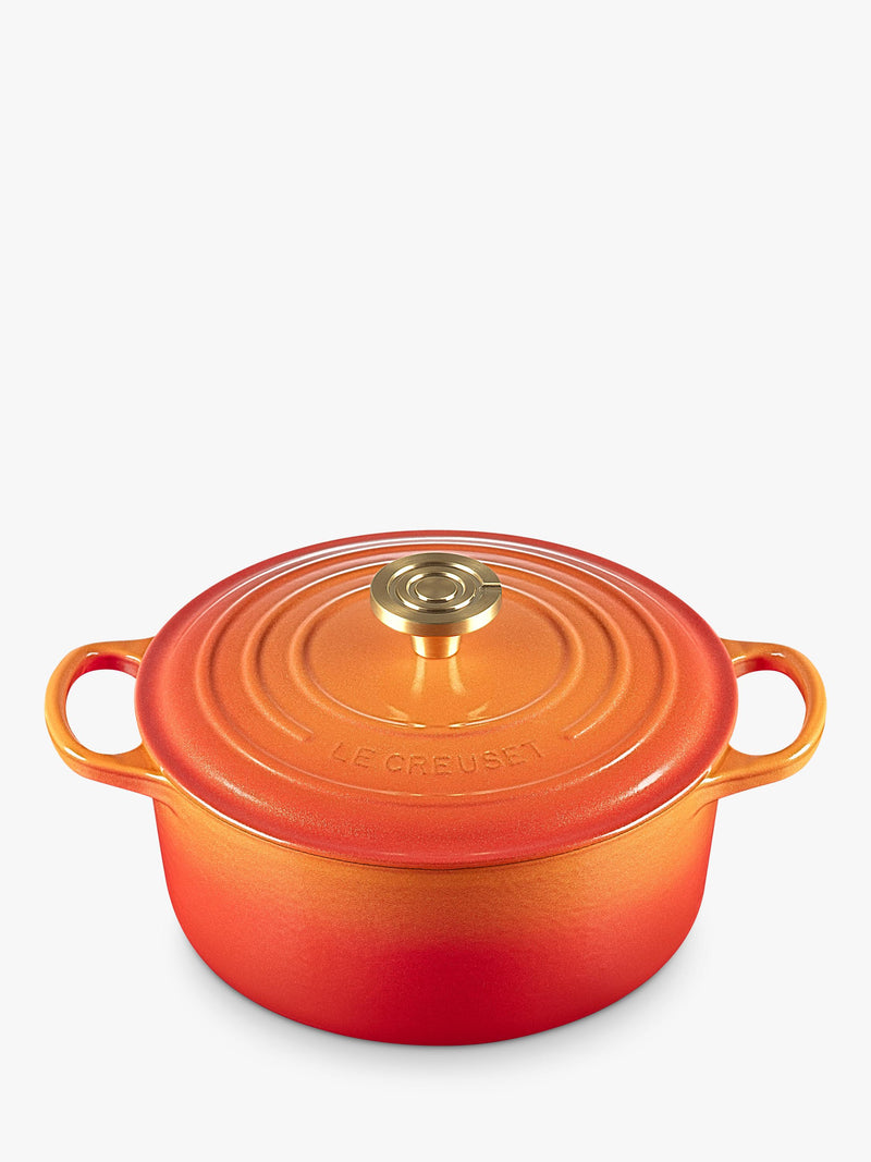 24cm Cast Iron Round Casserole with Golden Finish