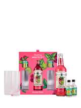 Raspberry Mojito Cocktail Set with White Rum Miniatures and Glasses 500ml