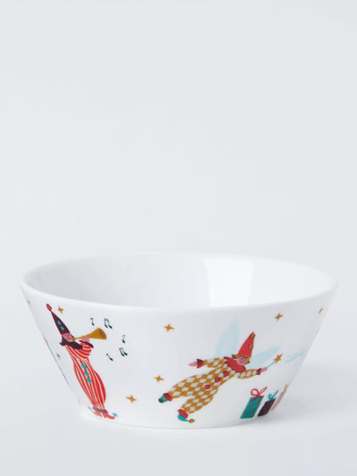 John Lewis Kids Christmas Jester Elf Porcelain Cereal Bowl 12.6cm