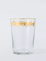 John Lewis Leaf Rim Glass Tumbler Clear Gold 500ml