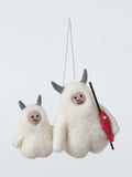 Ancient Wonders Yeti With Baby Felt Tree Decoration