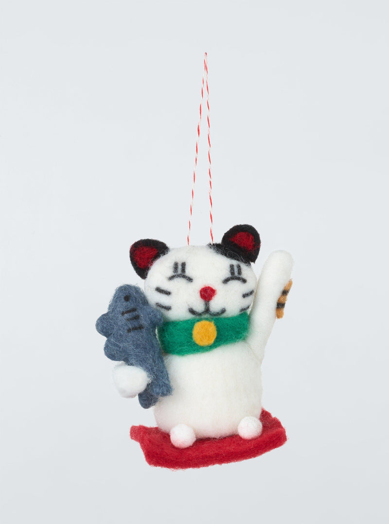 Lucky Cat Felt Tree Decoration