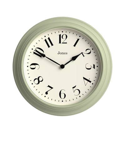 Analogue Wall Clock with Vintage Arabic Numerals, 40cm, Desert Sage