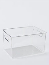 Clear Plastic Storage Box with Handles, Medium