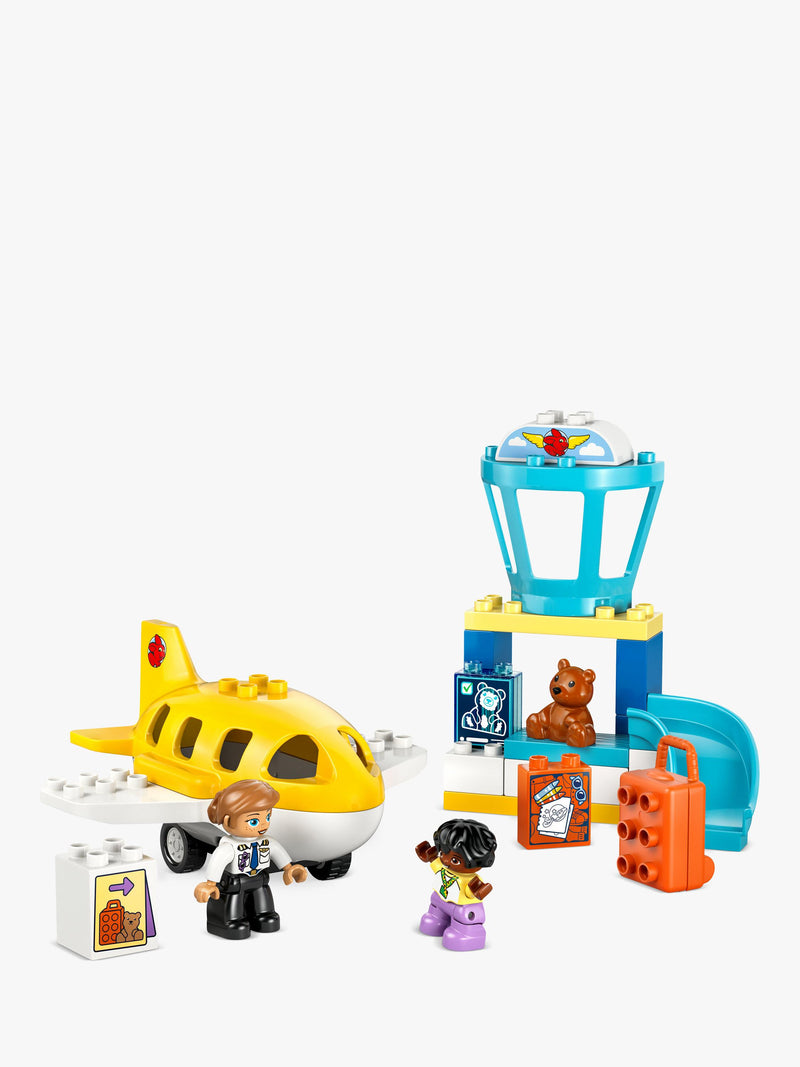 LEGO DUPLO airport playset for toddlers with figures and airplane, UK version