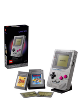 Game Boy Replica Building Set for Adults with Interchangeable Game Paks and Display Stand