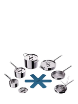 Joseph Joseph Space Folding Handle 3-Ply Stainless Steel Pan and Accessories Set 6 Piece Cookware Set