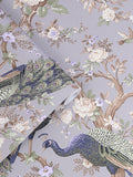 Laura Ashley ornate floral and peacock wallpaper in Iris, UK version