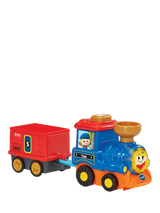 Interactive Cargo Train Toy with Light-Up Button and Educational Sounds