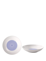 Porcelain Pasta Bowl Set of 2, 24cm, Blue Floral Design