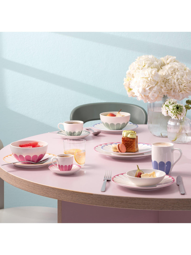 Villeroy & Boch Fleur porcelain cereal bowl in Cassis, set of 2, 14cm (British brand)