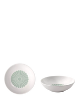 Porcelain Dessert Bowl Set of 2, 13cm Diameter, Vert