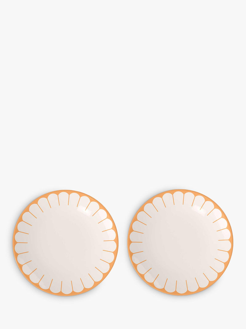 Villeroy & Boch porcelain dinner plate set of two in Soleil design, 26cm diameter (British brand)