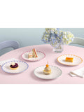 Villeroy & Boch porcelain dinner plate set of two in Soleil design, 26cm diameter (British brand)