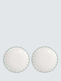 Villeroy & Boch green floral porcelain dinner plates, set of two, 26cm (British brand)