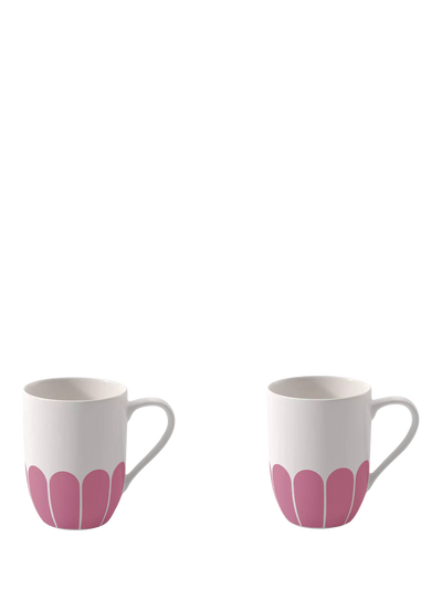 Floral Porcelain Mug Set of 2, 290ml, Cassis Design