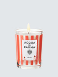 Floral Aqueous Scented Candle in Coral and White Stripe Jar, 200g