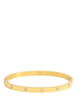 Waterproof Polished Crystal Bangle with Gold Plating