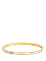 Jon Richard Waterproof Polished Crystal Row Gold Bangle