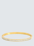 Jon Richard Waterproof Polished Crystal Row Bangle Gold