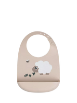 Silicone Feeding Bib with Adjustable Neck and Pocket