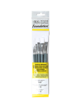 Synthetic Paint Brush Set of 6 for Acrylic and Oil Colours with Round, Filbert, and Flat Brushes