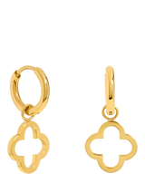 Jon Richard Clover Huggie Hoops Gold Pierced Ear Earrings