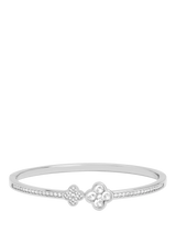 Jon Richard Pave Clover Silver Luxury Bangle