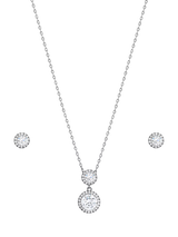 Jon Richard Cubic Zirconia Double Halo Drop Box Set Silver Earrings