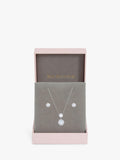 Jon Richard cubic zirconia drop earrings box set silver, UK version