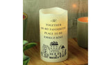 Personalised Message Home LED Candle with Flame Effect, 13cm Height, 7.5cm Diameter