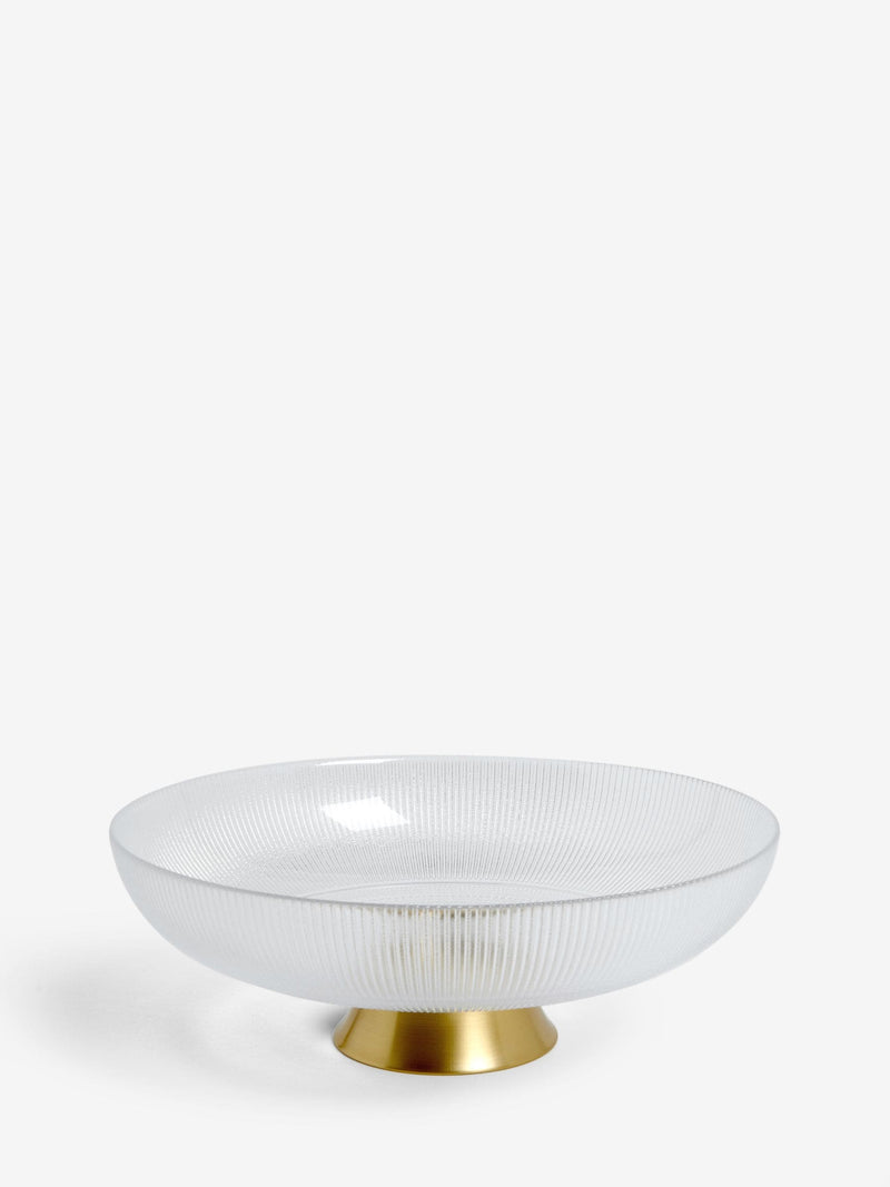 Clear Glass Extra Large Footed Bowl