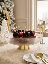 Clear Glass Extra Large Footed Bowl