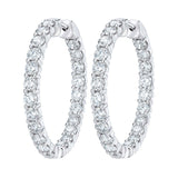 Costco round brilliant cut diamond hoop earrings 4.00ctw 14ct white gold - British product