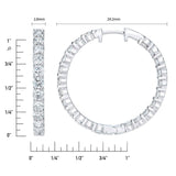 Costco round brilliant cut diamond hoop earrings 4.00ctw 14ct white gold - British product