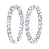 Costco round brilliant cut diamond hoop earrings 4.00ctw 14ct white gold - British product