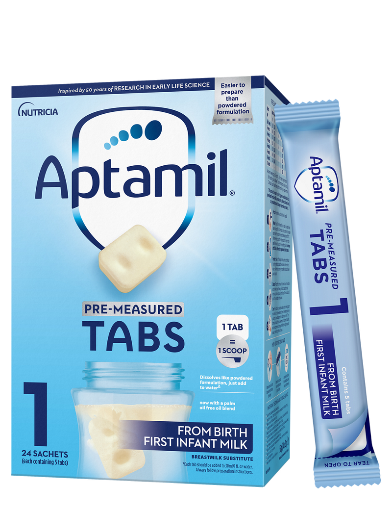 Aptamil first infant milk tabs, 24 sachets - British product
