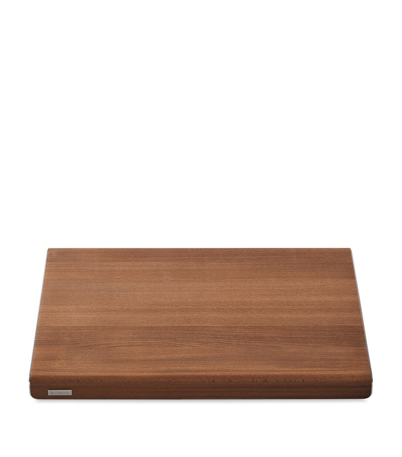 Beechwood Chopping Board with Stainless Steel Sleeve and Anti-Slip Feet, 50cm x 35cm