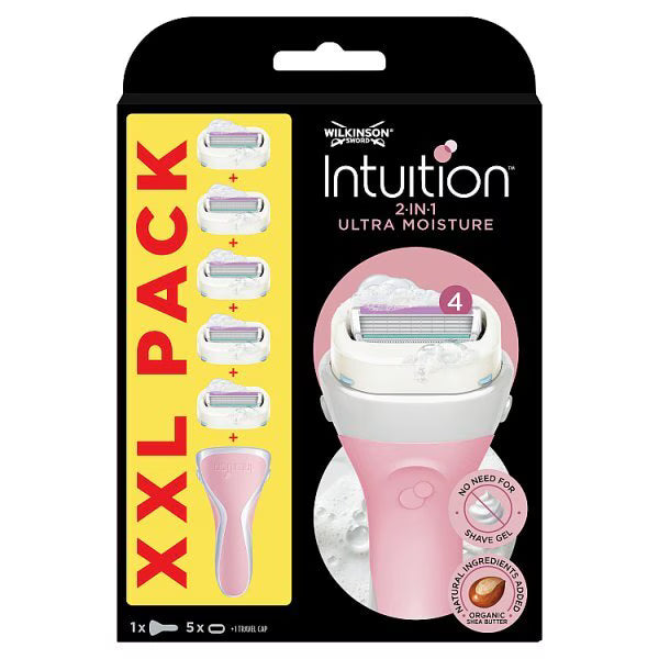 Wilkinson Sword Intuition 2in1 Razor Handle with Refills (British brand)