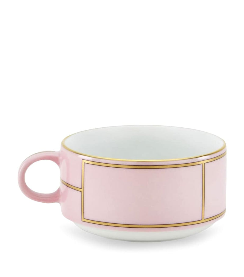 GINORI 1735 porcelain Colonna Diva Rosa teacup, UK version