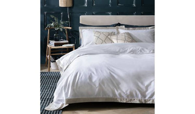 Habitat Cotton Oxford Edge White Bedding Set Double