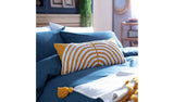 Habitat Geo Tufted Cushion Yellow & White Rectangular Cushion 60x30cm