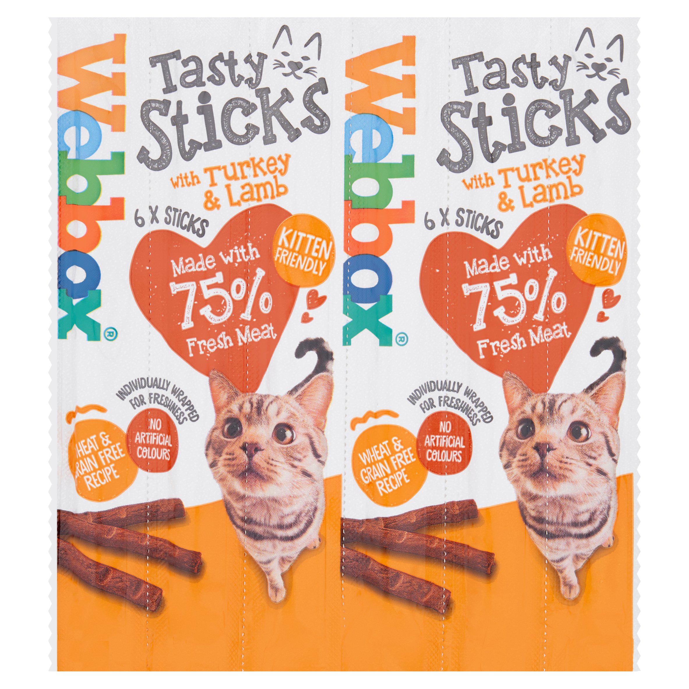 Webbox Tasty Sticks Turkey & Lamb Cat Treats x6 30g GOODS Sainsburys
