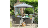 Argos Home 6 Seater Rattan Effect Patio Set Grey Outdoor Dining Set