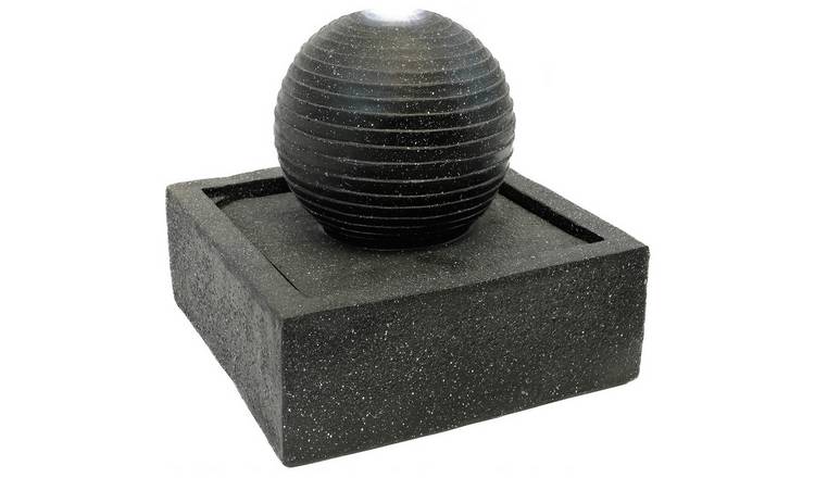 Gardenwize solar water feature black ball 36.5cm square, UK version
