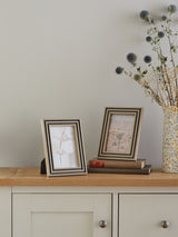 Natural and Black Two Tone Contemporary Photo Frame Set of 2