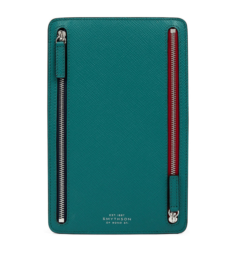 Smythson Panama Leather Multi-Zip Wallet (British brand)