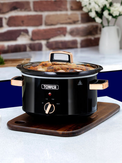 Tower Black Rose Gold Slow Cooker 3.5L