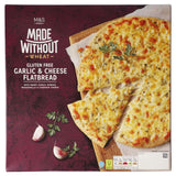 M&S gluten-free flatbread with garlic butter and cheeses, imported from the UK